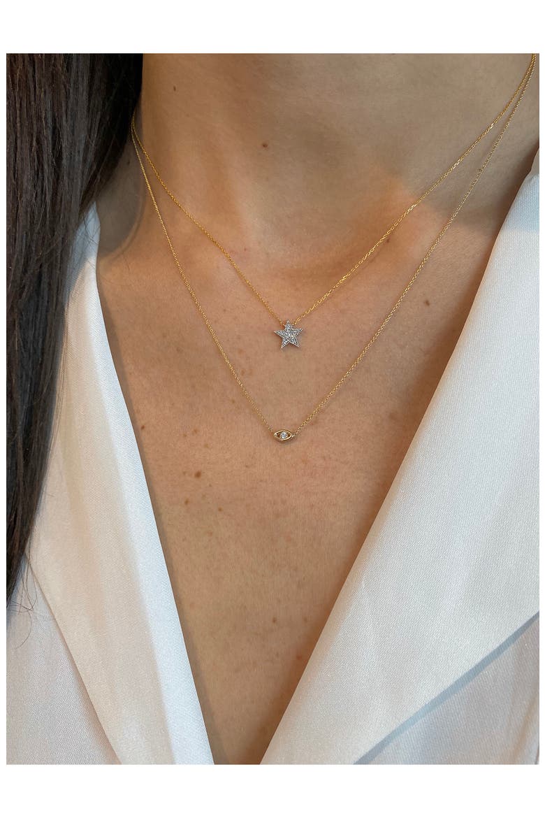 'Julianne Himiko' Diamond Star Pendant Necklace, Alternate, color, YELLOW GOLD/ WHITE GOLD