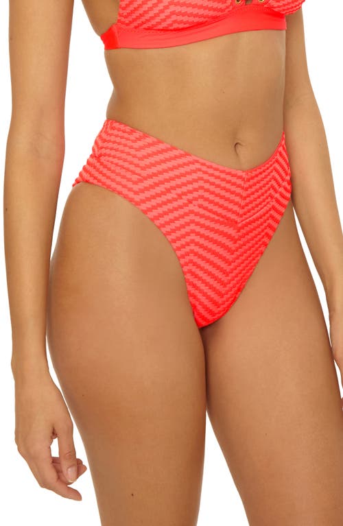 Becca Connect High Waist Bikini Bottoms In Red