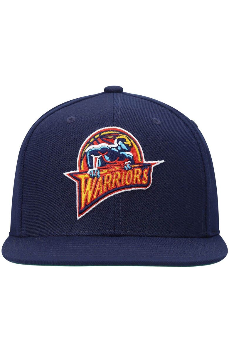 Mitchell & Ness Men's Mitchell & Ness Navy Golden State Warriors Hardwood Classics Team Ground 2.0 Snapback Hat, Alternate, color, Navy