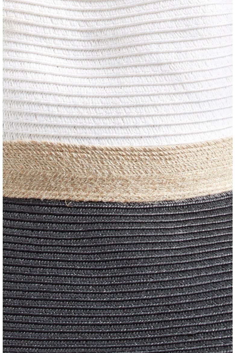 Colorblock Panama Hat, Alternate, color, WHITE COMBO