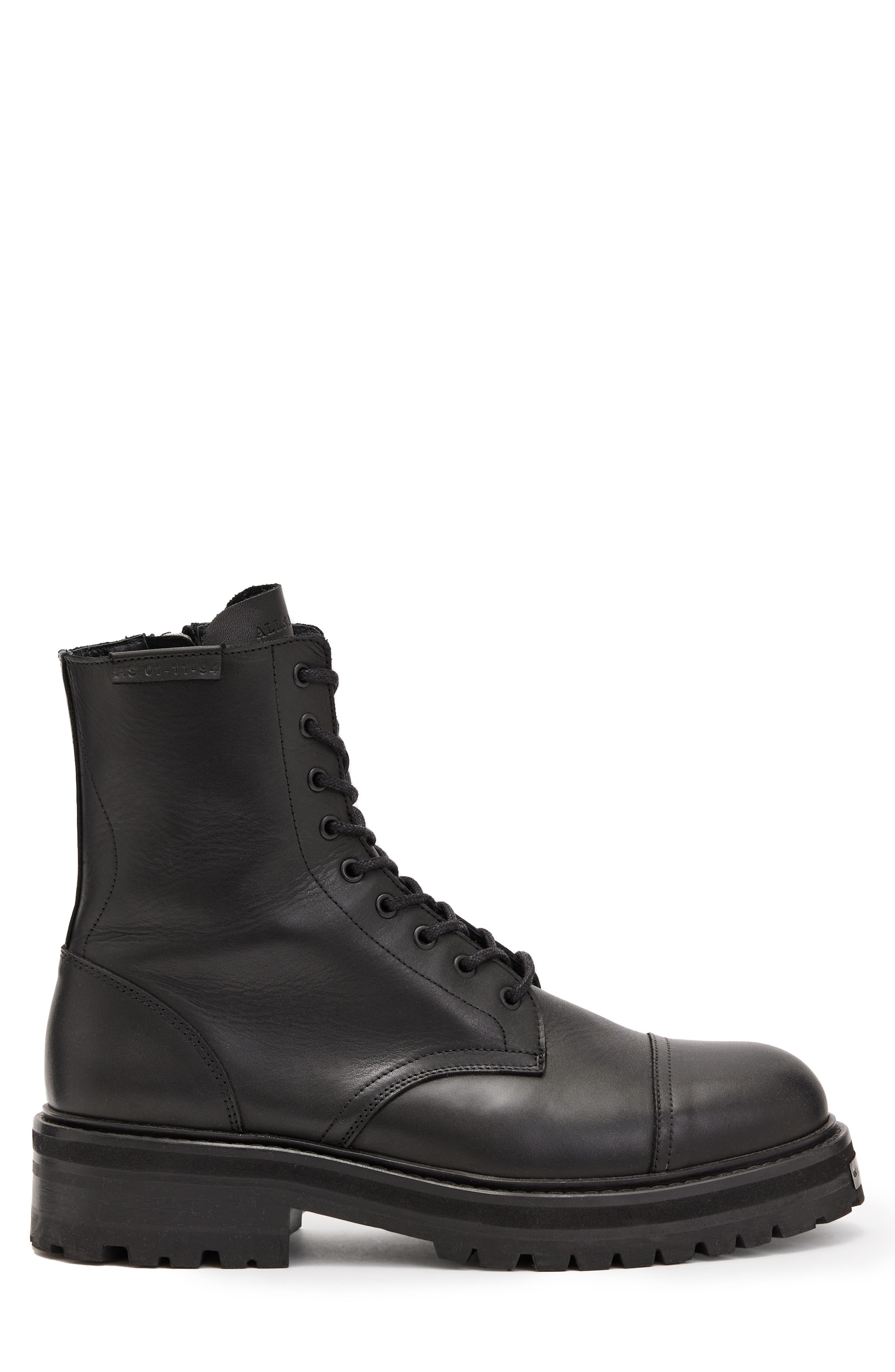 AllSaints Hank Lugged Zip Boot, Alternate, color, Black