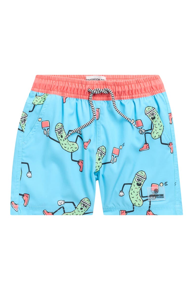 Kids' Bali Swim Trunks, Main, color, AQUARIUS/ PICKLE BALL