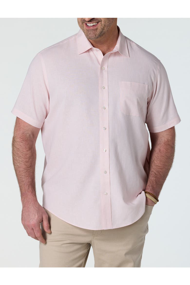 Big & Tall Linen-Blend Sport Shirt V2, Main, color, PINK