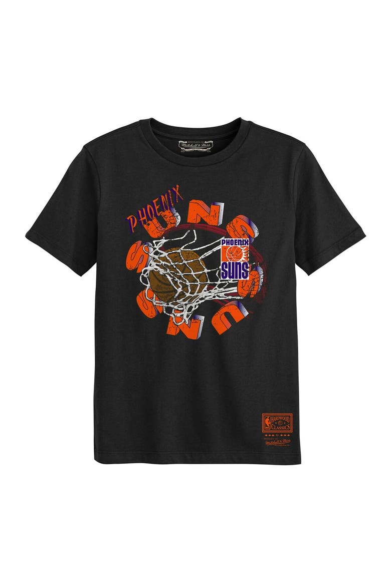 Preschool Mitchell & Ness Black Phoenix Suns In The Net T-Shirt, Main, color, Black