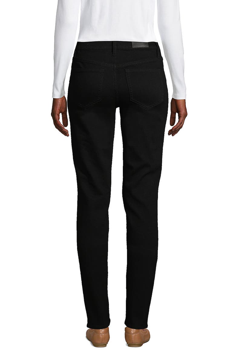 Lands' End Recover Mid Rise Straight Leg Blue Jeans, Alternate, color, Black