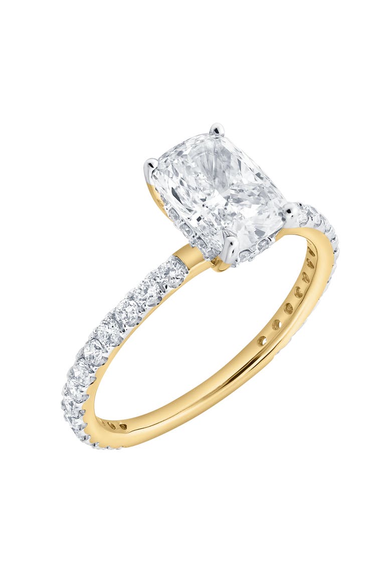 Melina 14K Gold Cushion Lab Grown Diamond Engagement Ring - 2.0 Ct, Alternate, color, 14K Yellow Gold
