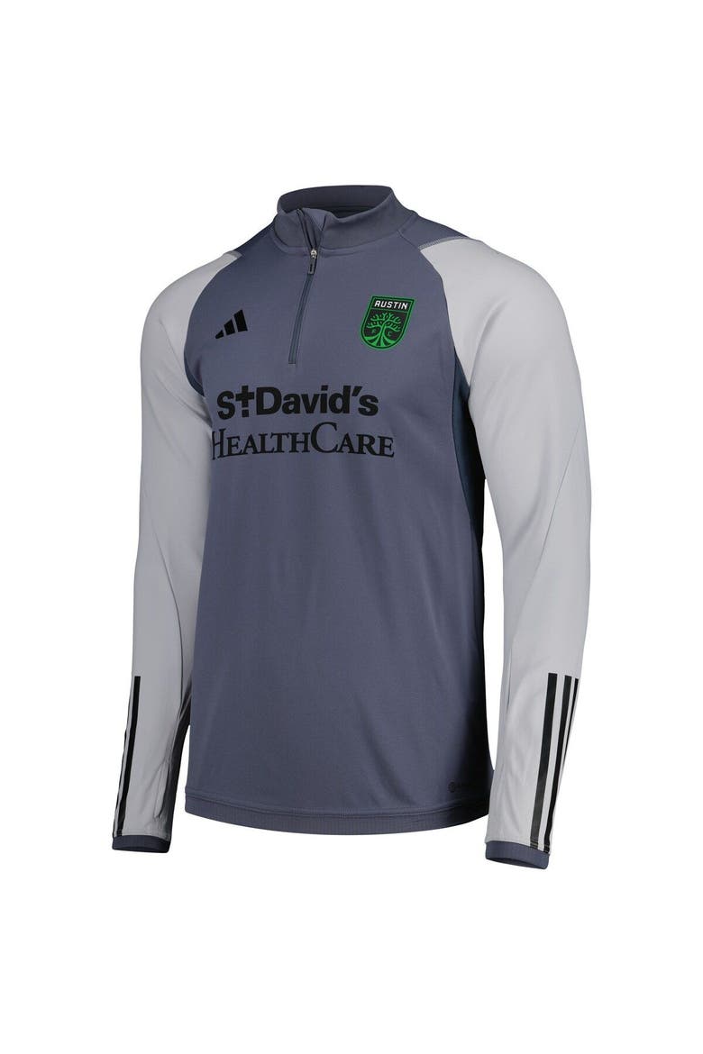 Men's adidas Gray Austin FC 2023 On-Field AEROREADY Quarter-Zip Training Top, Alternate, color, Gray