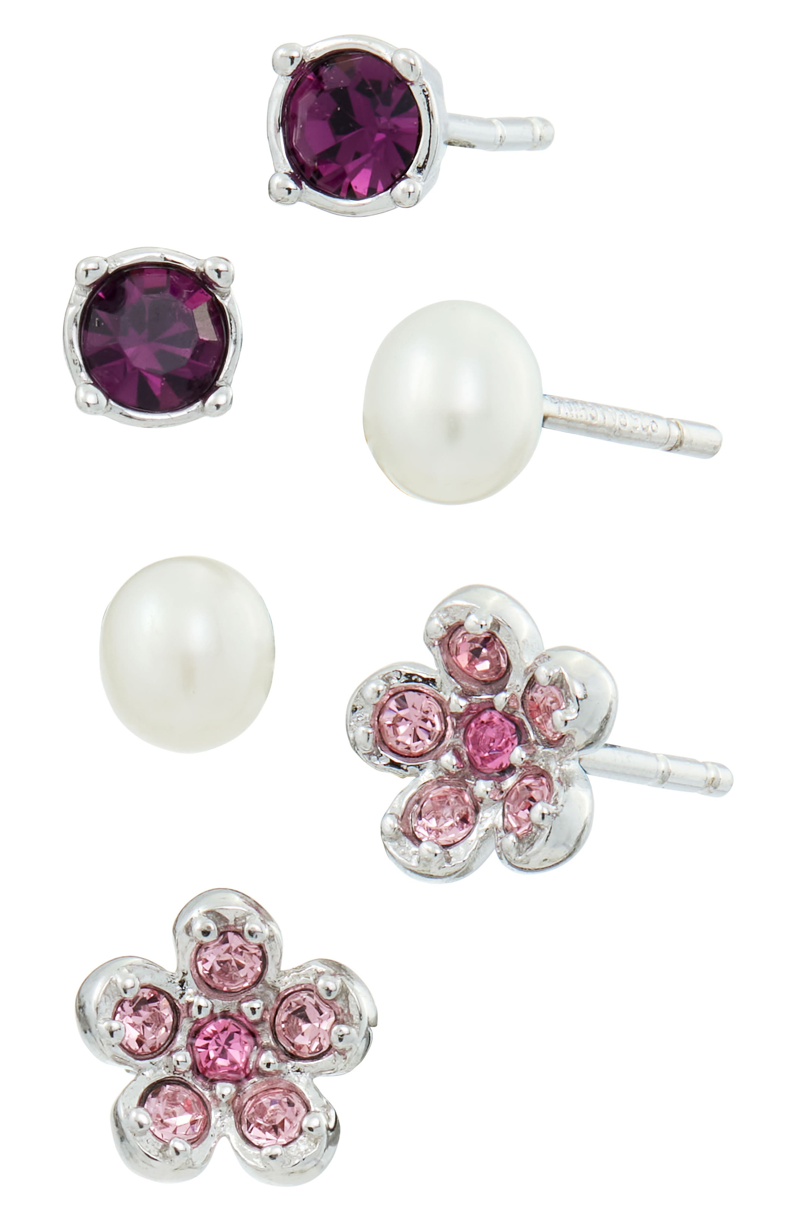 SAVVY CIE JEWELS Set of 3 Stud Earrings