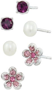 SAVVY CIE JEWELS Set of 3 Stud Earrings