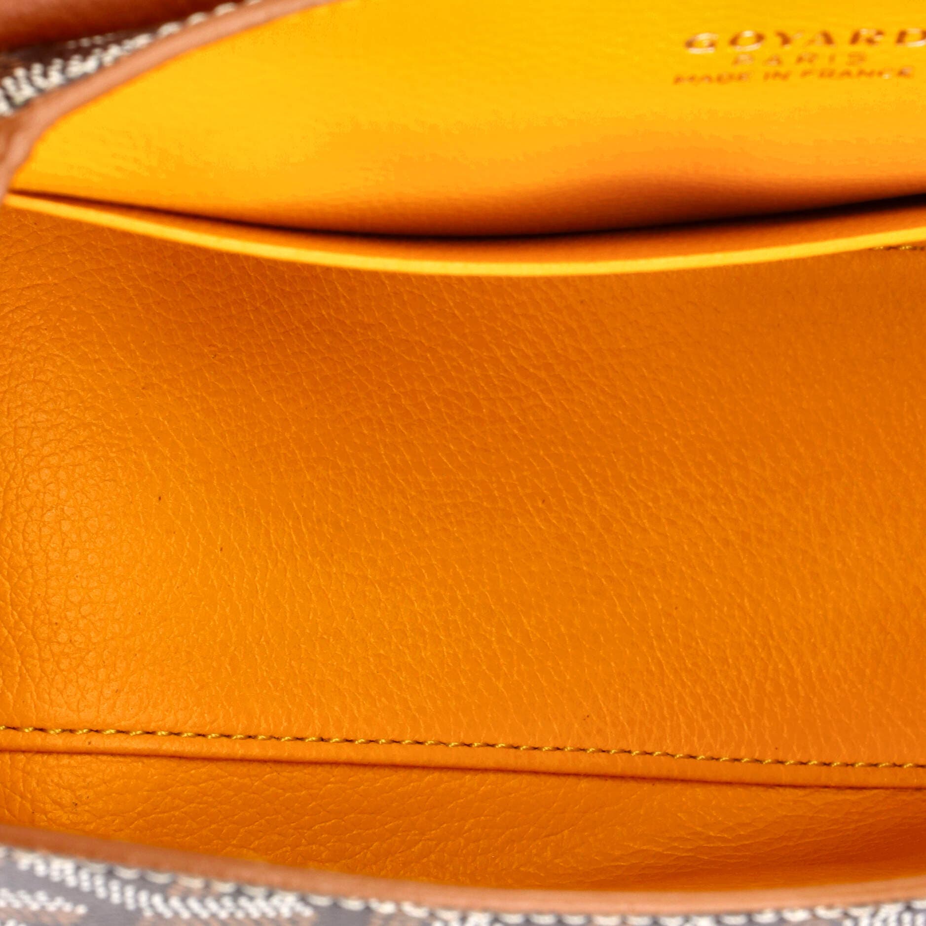 Pre-Owned Goyard Saigon Top Handle Bag Coated Canvas with Leather Mini, Alternate, color, Brown