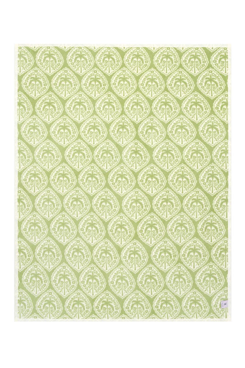 Carolina Palms Throw Blanket, Alternate, color, GREEN