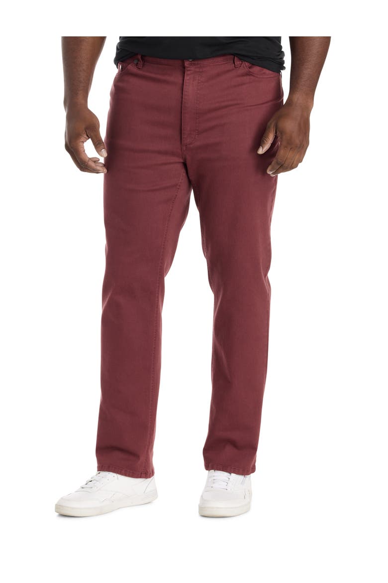 Big & Tall Iconic 5-Pocket Everyday Stretch Pants, Main, color, OXBLOOD