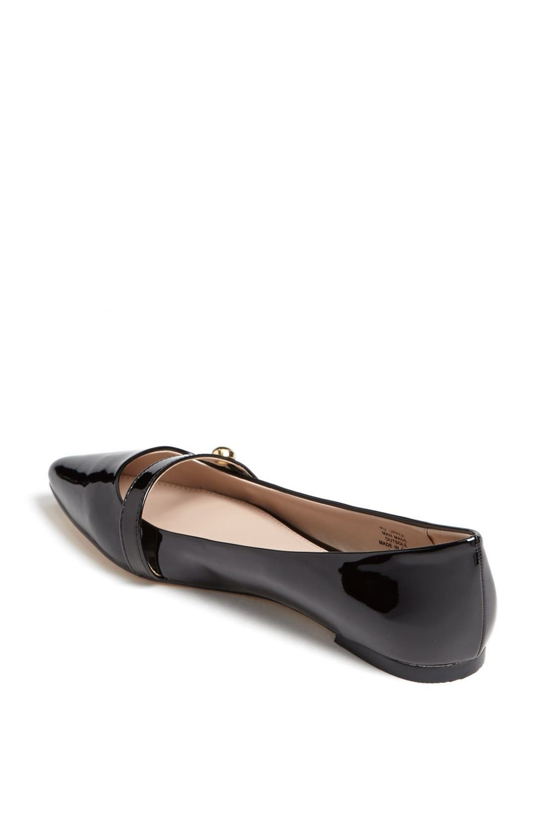 'Hanny' Pointed Toe Flat, Alternate, color, BLACK