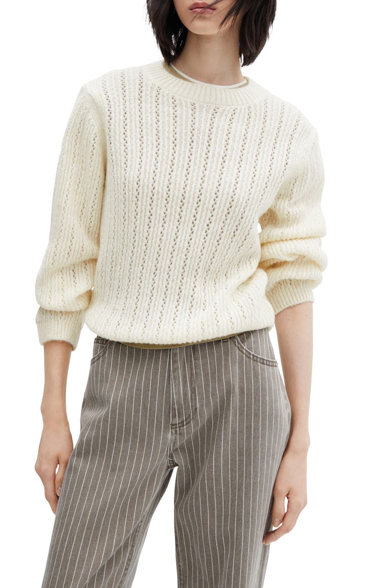 Openwork Sweater, Main, color, OFF WHITE