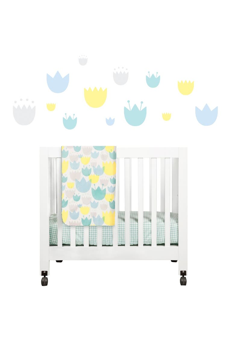 babyletto 'Garden' Mini Crib Sheet, Changing Pad Cover, Stroller Blanket & Wall Decals, Main, color, 