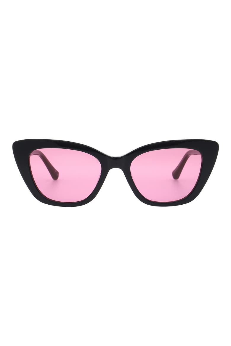 51mm Cat Eye Sunglasses, Main, color, GLOSS BLACK