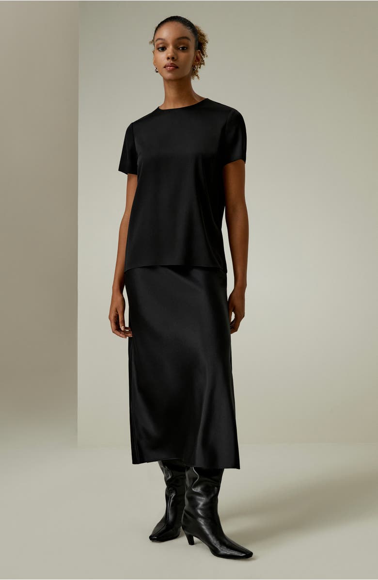 Lilysilk Women's Basic Silk T-shirt, Alternate, color, Black