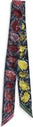 Valentino Garavani Apres L'Hiver Poppies Print Reversible Silk Skinny Scarf