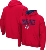 COLOSSEUM Men's Colosseum Red Fresno State Bulldogs Arch and Logo Pullover Hoodie