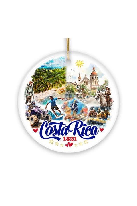 Costa Rica 1821 Adventure Collage Round Ornament