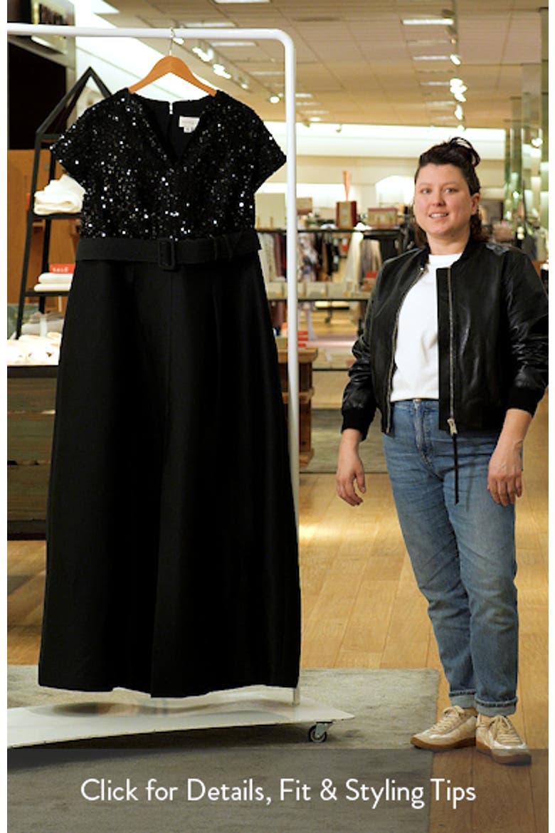 Arden Mixed Media Belted Gown video
