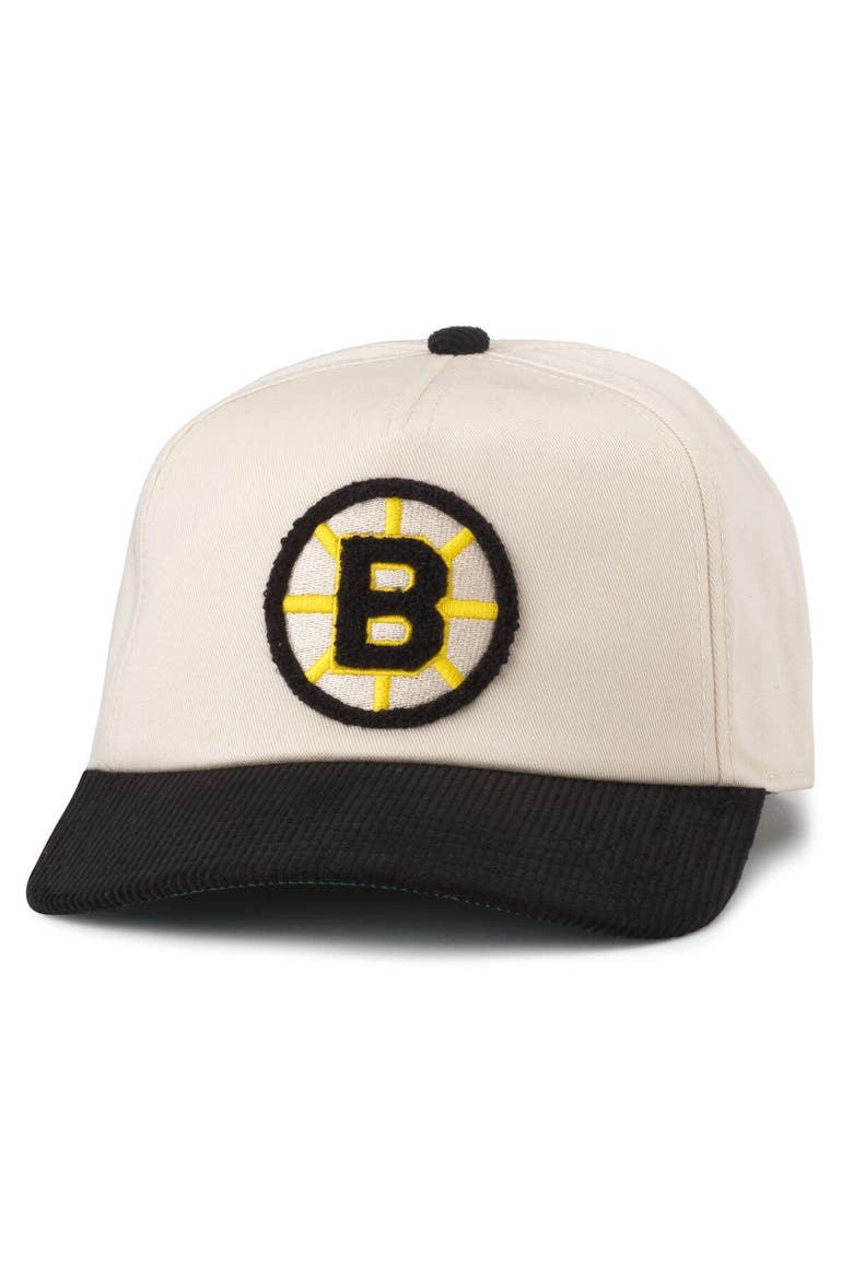 Men's American Needle White/Black Boston Bruins Burnett Adjustable Hat, Main, color, White