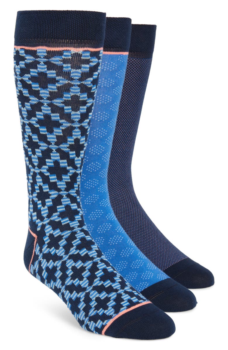 Ted Baker London 3-Pack Geometric Socks, Main, color, 
