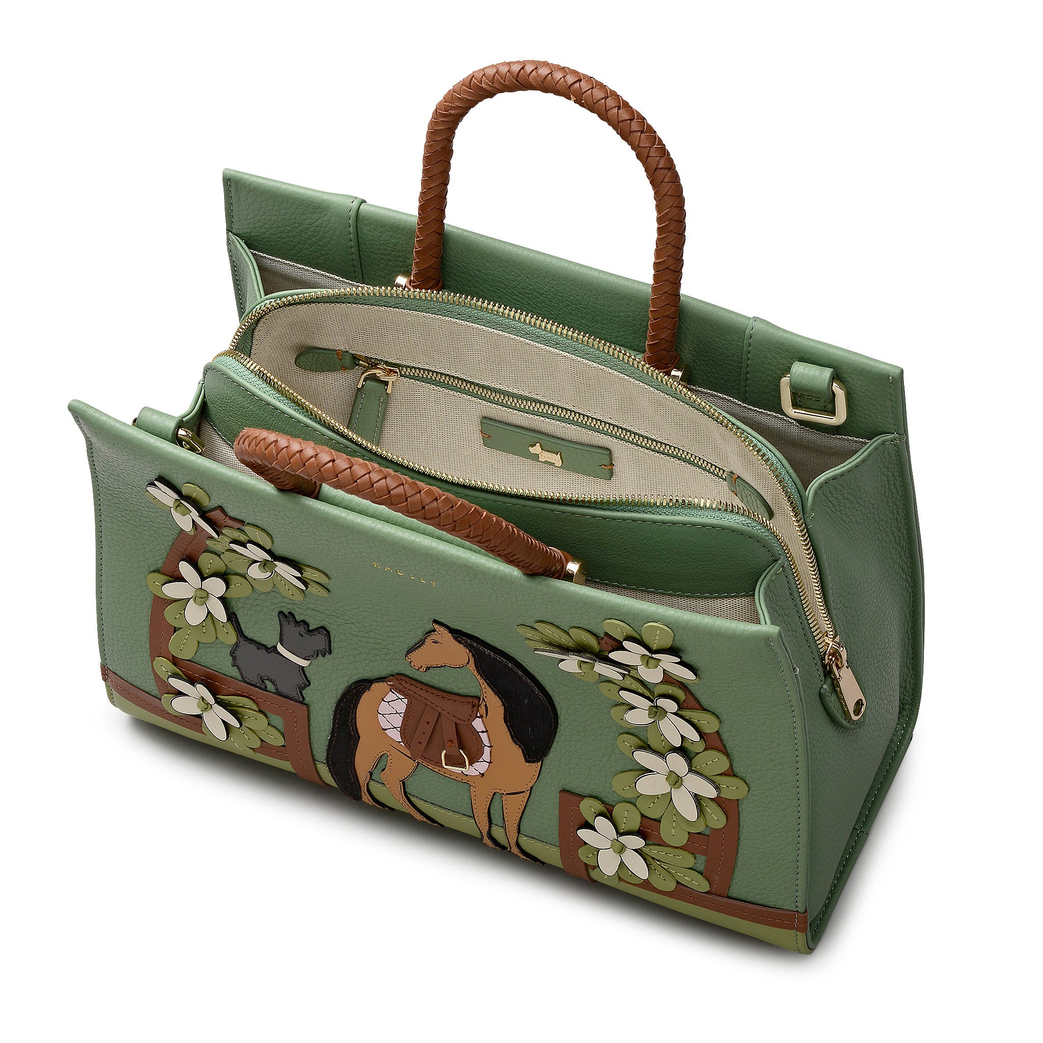 Radley Lunar New Year Medium Ziptop Satchel Bag, Alternate, color, Pistachio