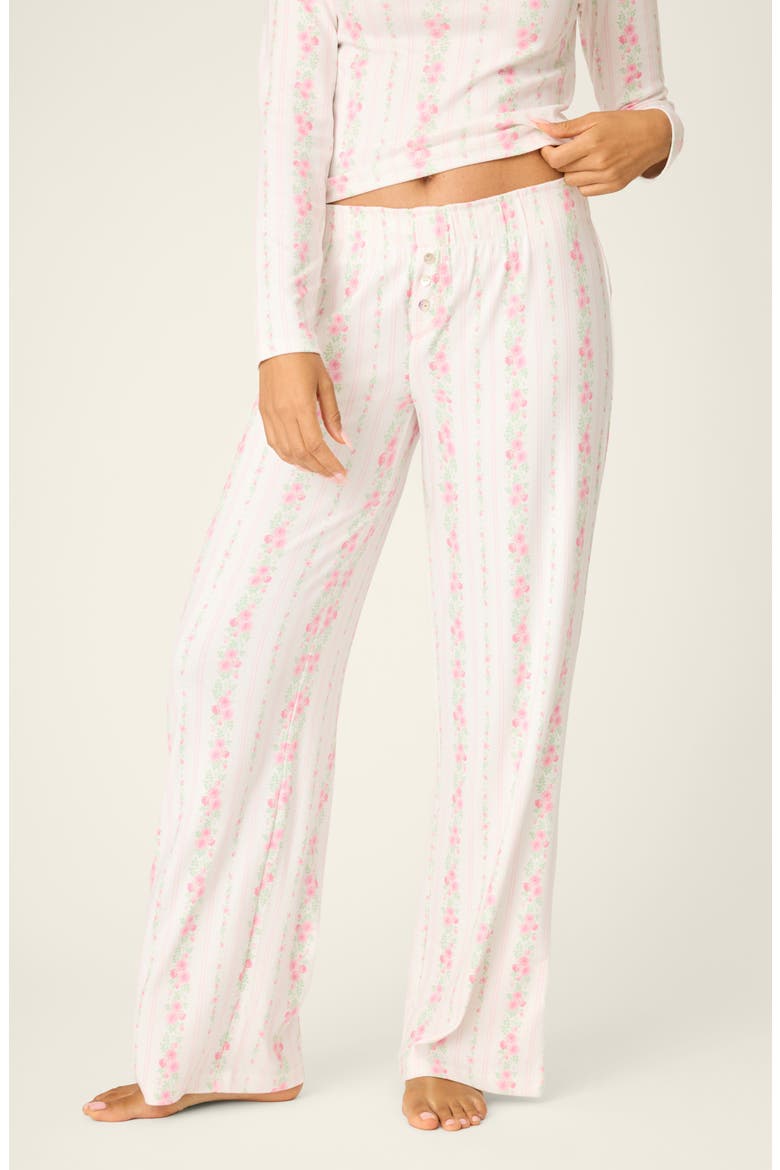 Roses Are Pink Double Brushed Pointelle Pajama Pants, Main, color, IVORY