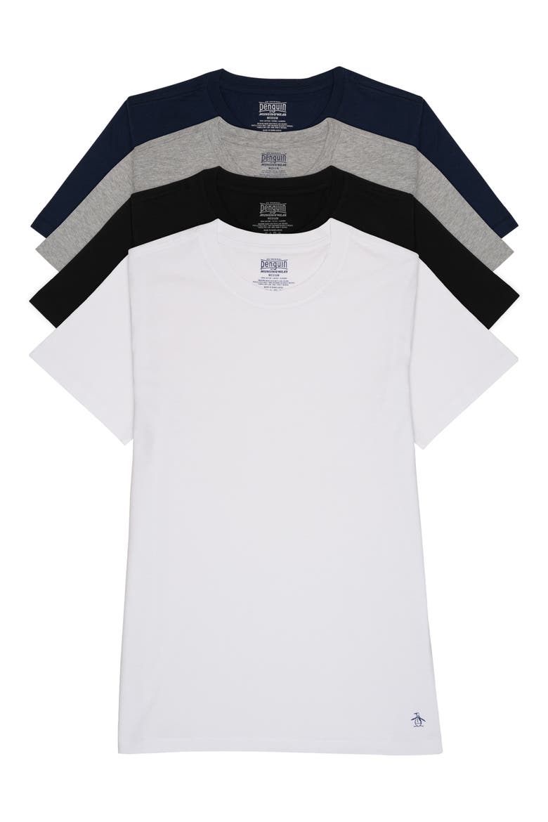 4-Pack Cotton T-Shirts, Main, color, WHITE MULTI