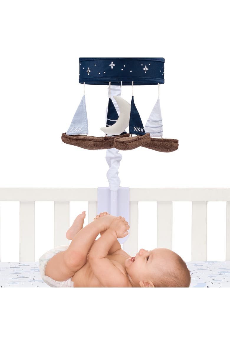 Little Skipper Sailboat & Moon Musical Baby Crib Mobile Soother Toy, Alternate, color, Blue