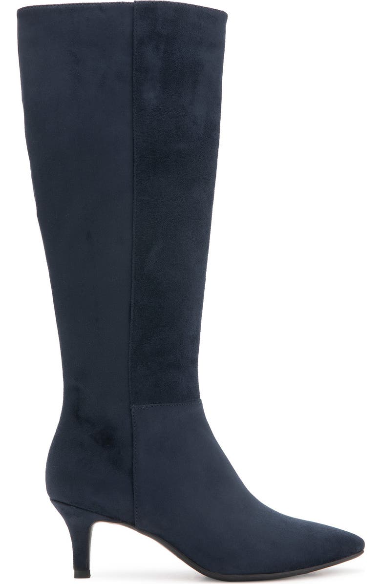 Aerosoles Epic Stretch Kitten Heel Tall Boot, Alternate, color, Navy Faux Suede