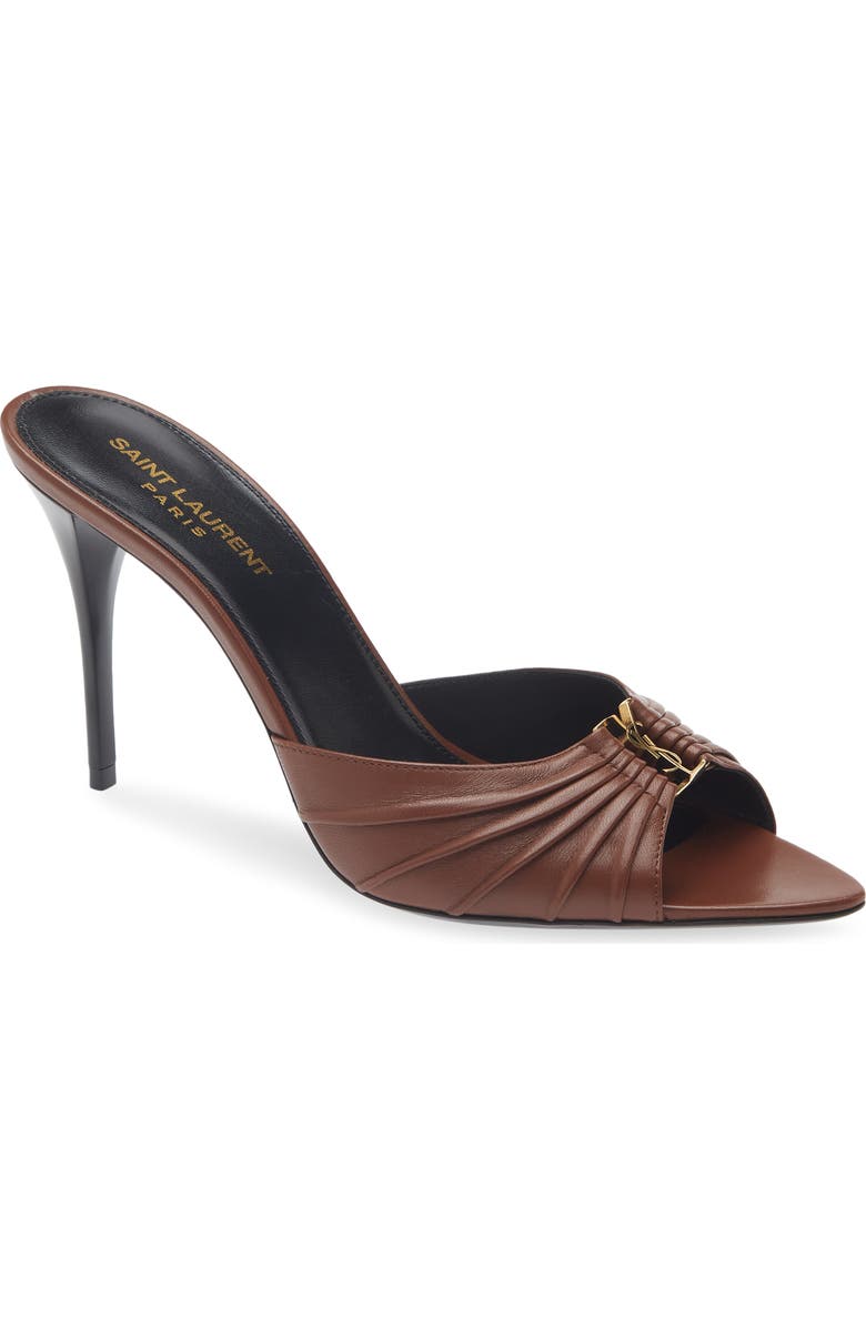 Saint Laurent Babylone Sandal, Main, color, Aesthetic Brown