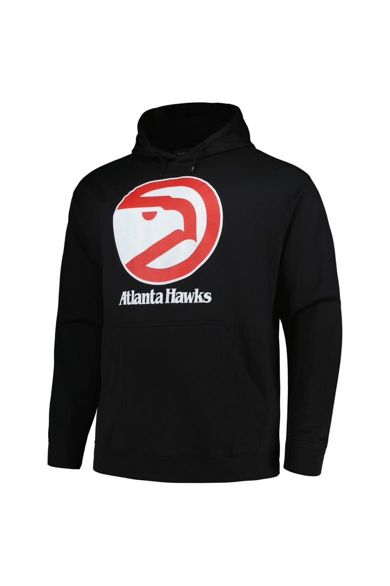Men's Mitchell & Ness Black Atlanta Hawks Hardwood Classics Big & Tall Pullover Hoodie, Alternate, color, Black