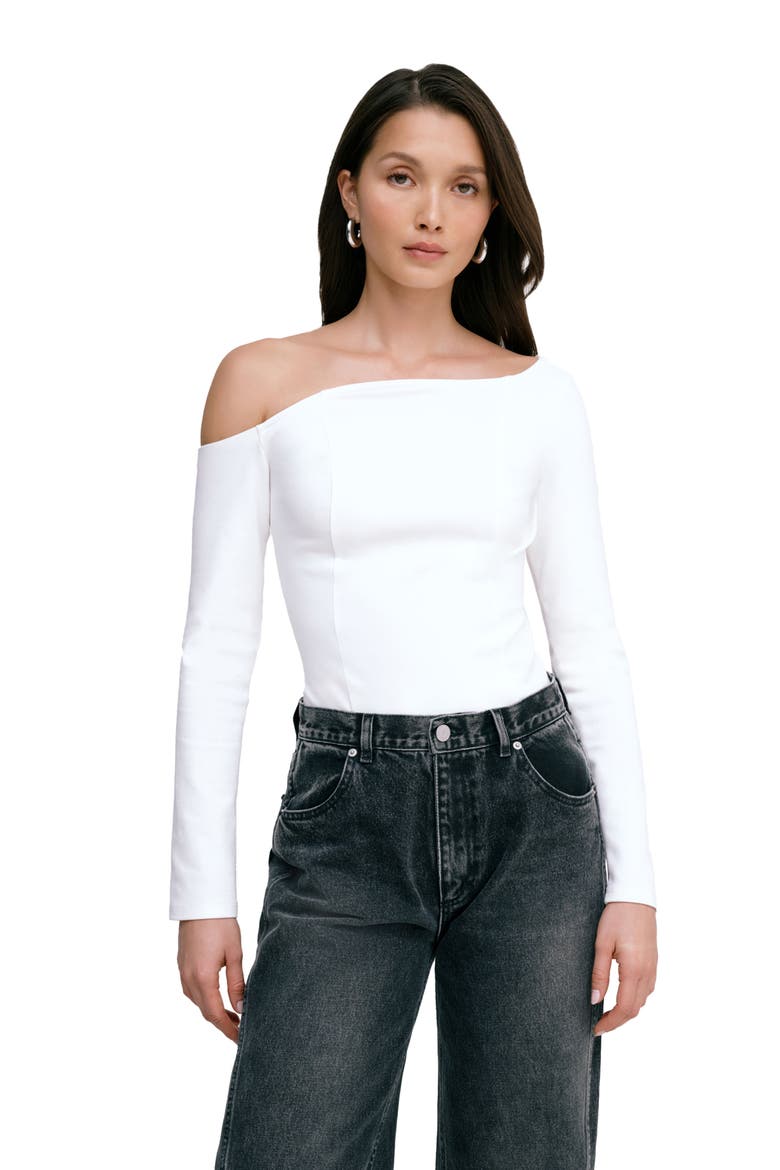 Sylvan One-Shoulder Top, Alternate, color, WHITE