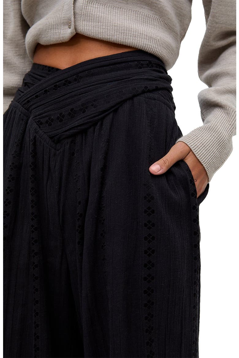 Farrah Wide Leg Jacquard Trouser, Alternate, color, Black