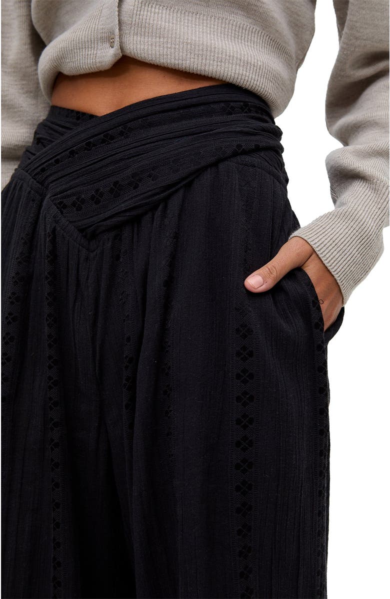 Raffya Farrah Wide Leg Jacquard Trouser, Alternate, color, Black