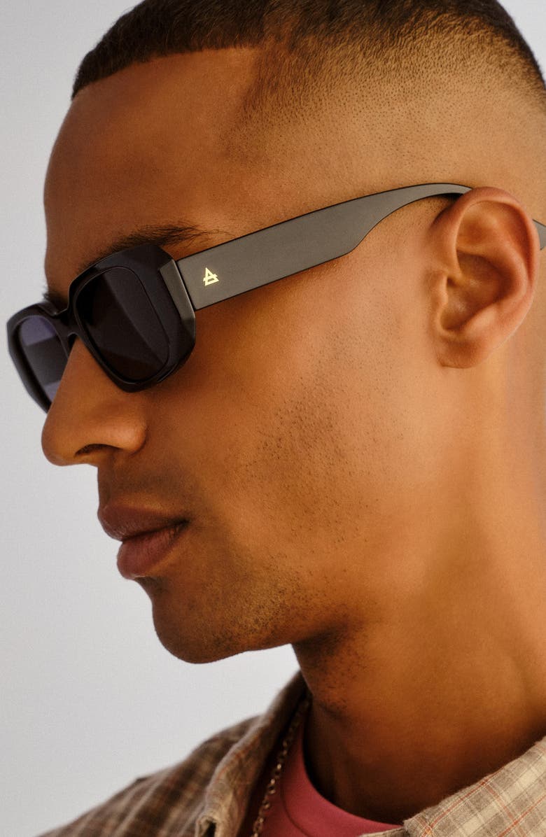 AIRE Ascendant 49mm Rectangular Sunglasses, Alternate, color, Black / Smoke Mono