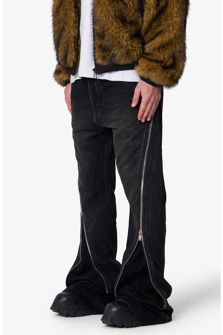 Zipper Extra Flare Leg Jeans, Alternate, color, VINTAGE BLACK
