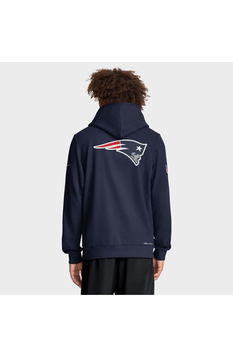 Nike Men's Nike Navy New England Patriots Sideline Standard Issue Utility Player Dri-FIT Full-Zip Hoodie, Alternate, color, Navy