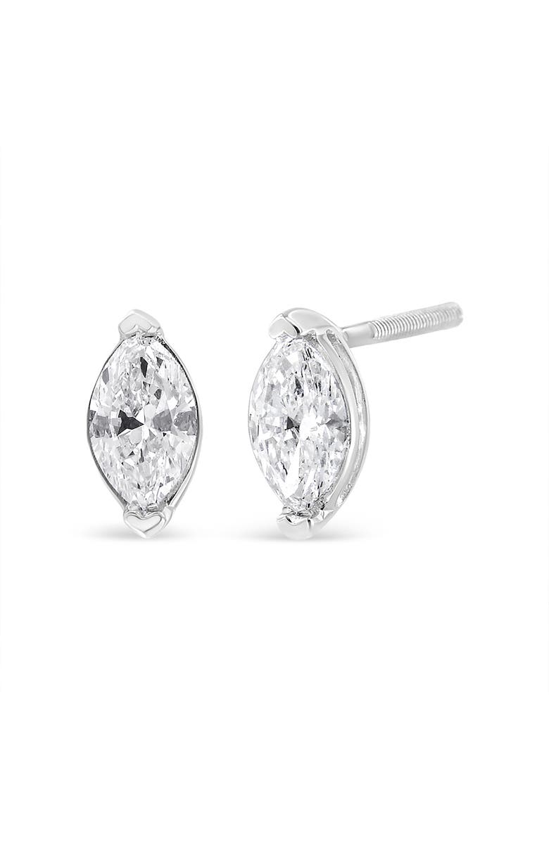 Haus of Brilliance 14K White Gold 4/5 Cttw Marquise Lab Grown Diamond Solitaire Stud Earrings, Main, color, White