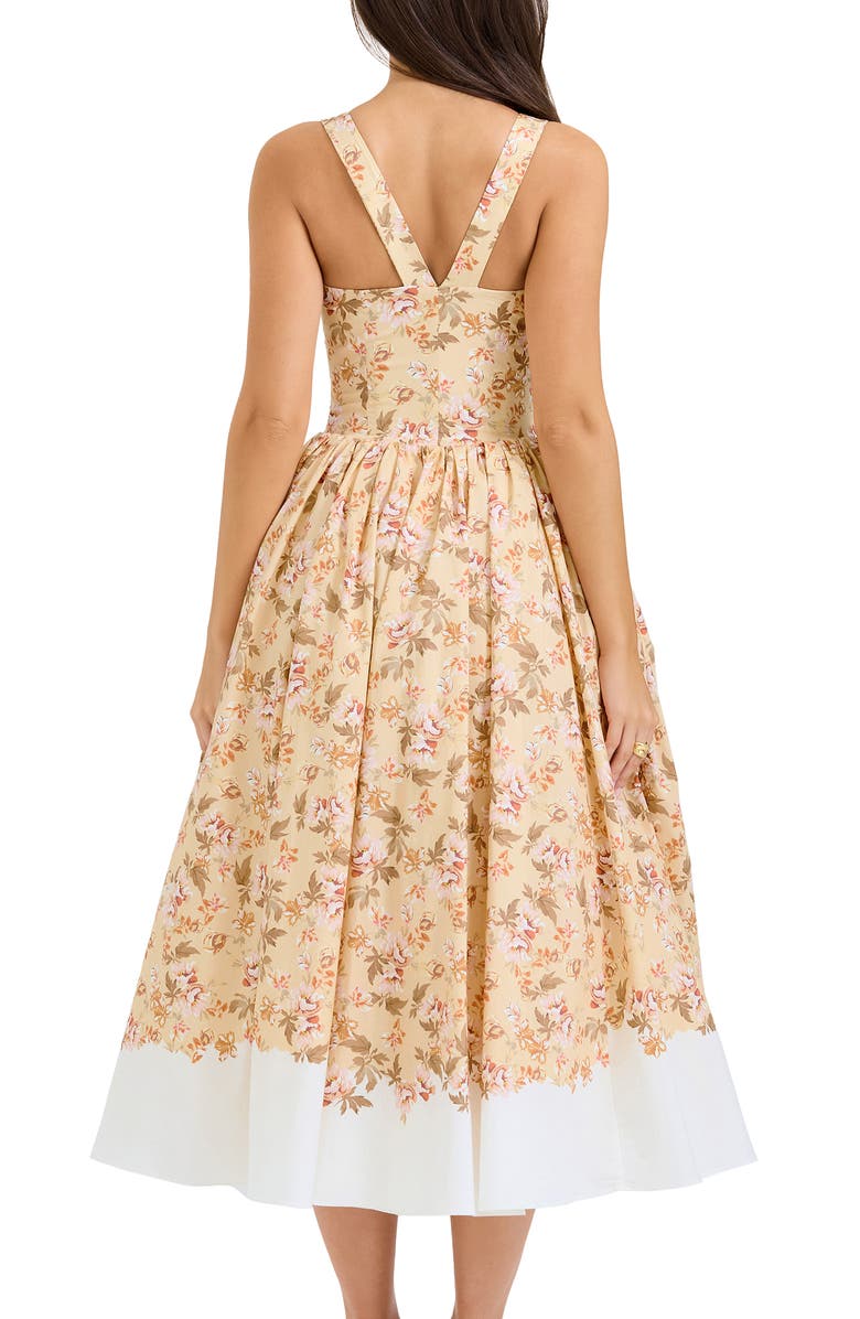 HOUSE OF CB Alba Floral Stretch Cotton Midi Sundress, Alternate, color,