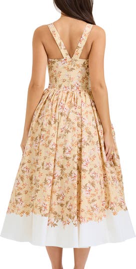 Alba Floral Stretch Cotton Midi Sundress