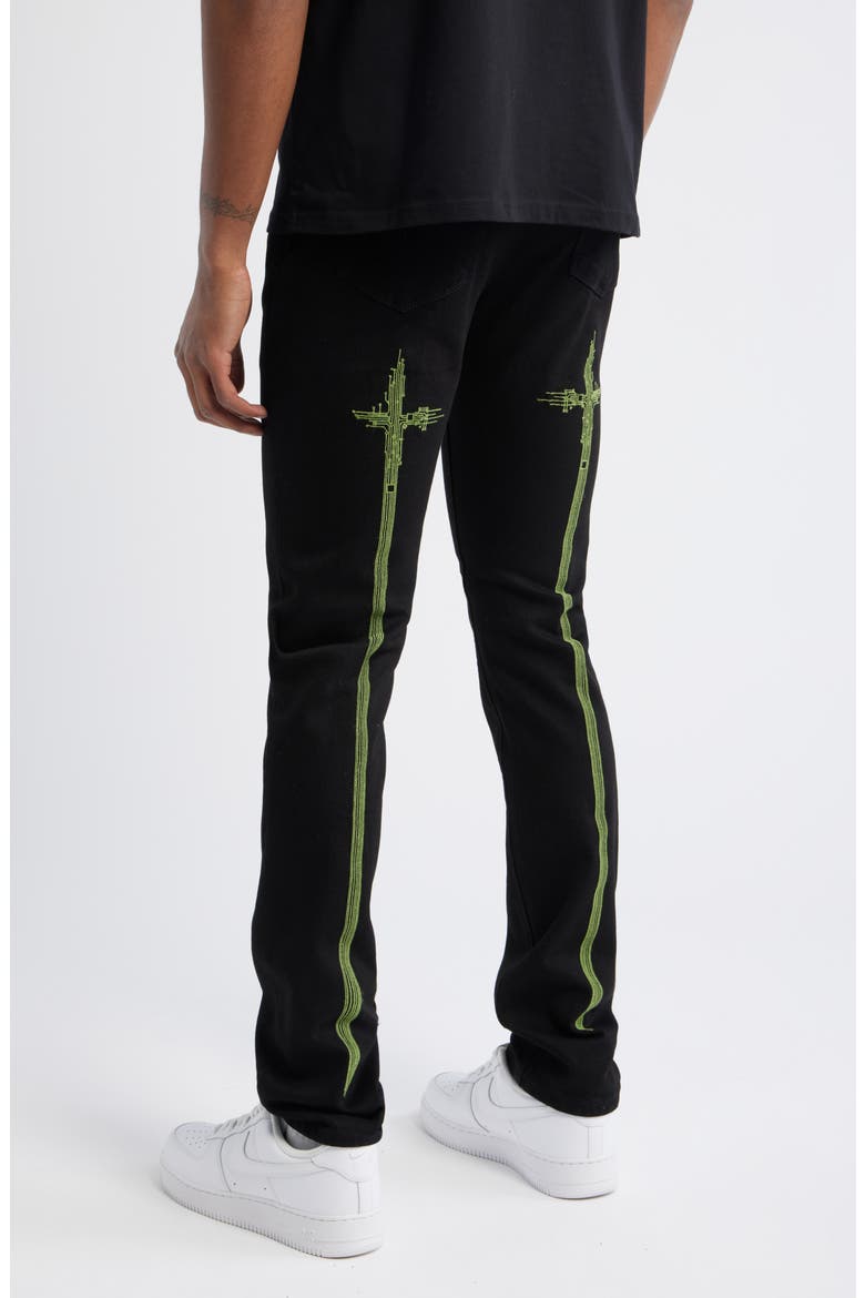 Bryant Digital Cross Skinny Jeans, Alternate, color, BLACK GREEN DIGITAL CROSS