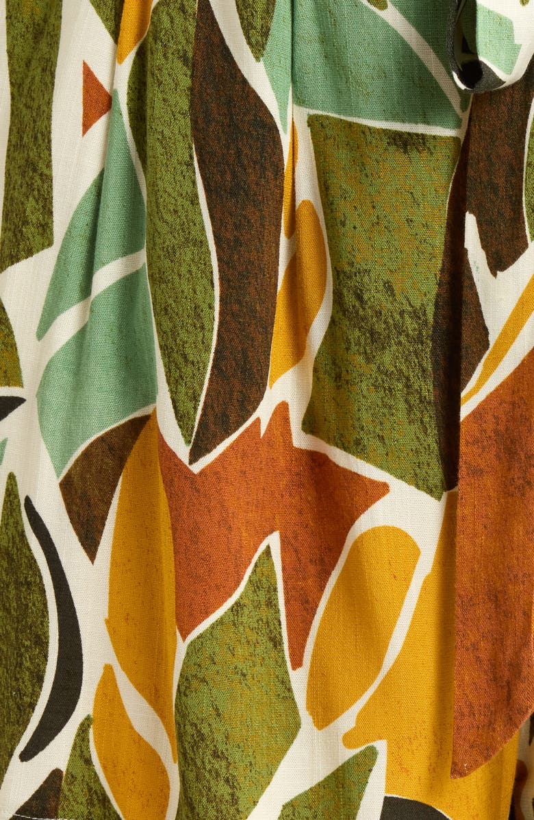 SUGARLIPS Renia Tropical Wave High Waist Shorts, Alternate, color, Brown-Orange