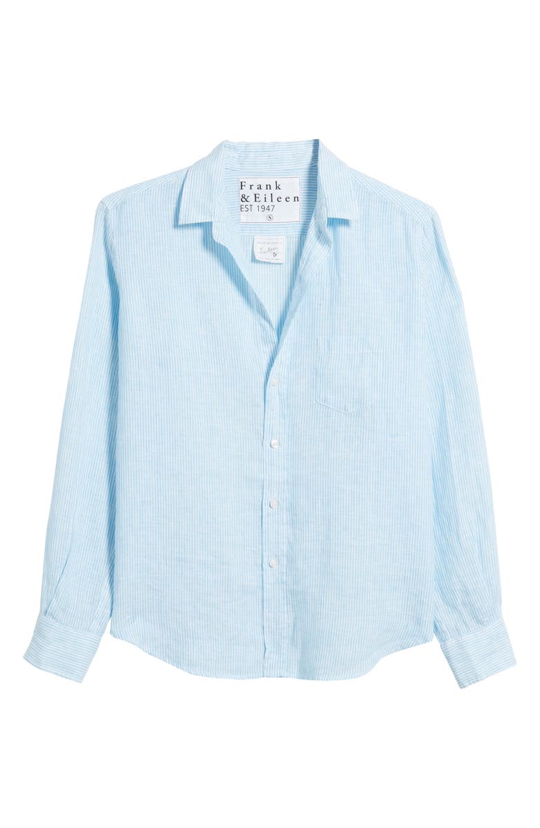 Frank & Eileen Eileen Relaxed Button-Up Shirt, Alternate, color, Turq Stripe
