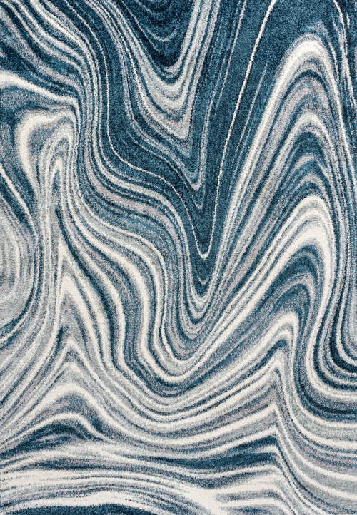 Jonathan Y Eleni Contemporary Glam Abstract Marble Area Rug In Turquoise/cream
