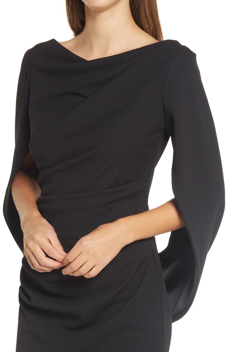 Betsy & Adam Drape Back Scuba Crepe Cocktail Dress, Alternate, color,