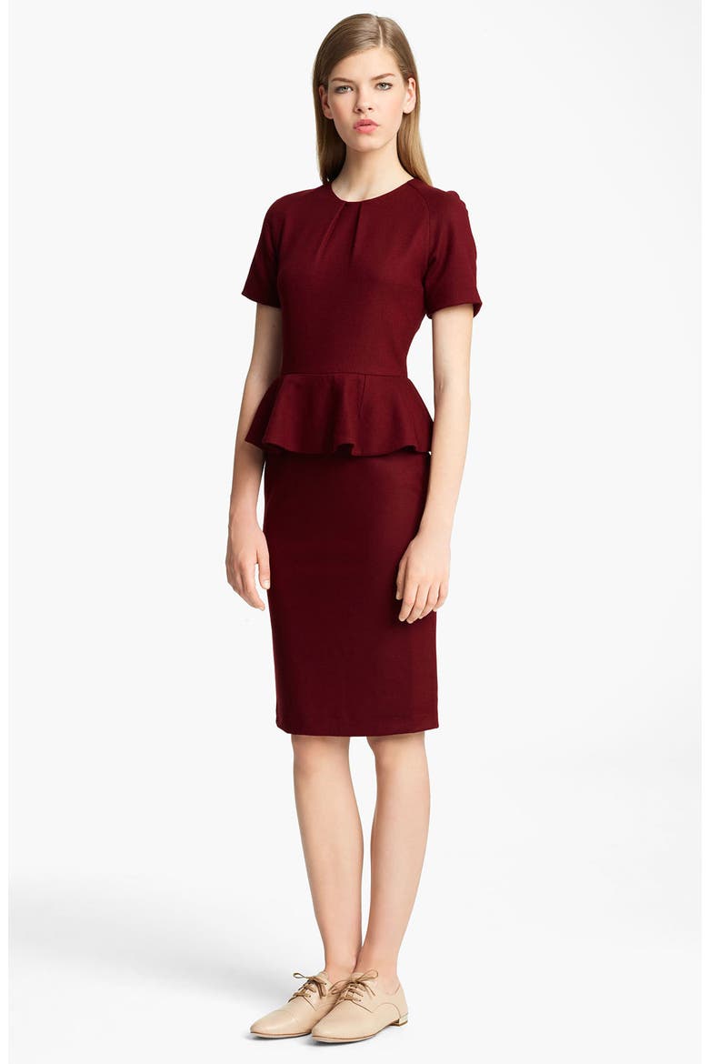 Peplum Dress, Main, color, BORDEAUX