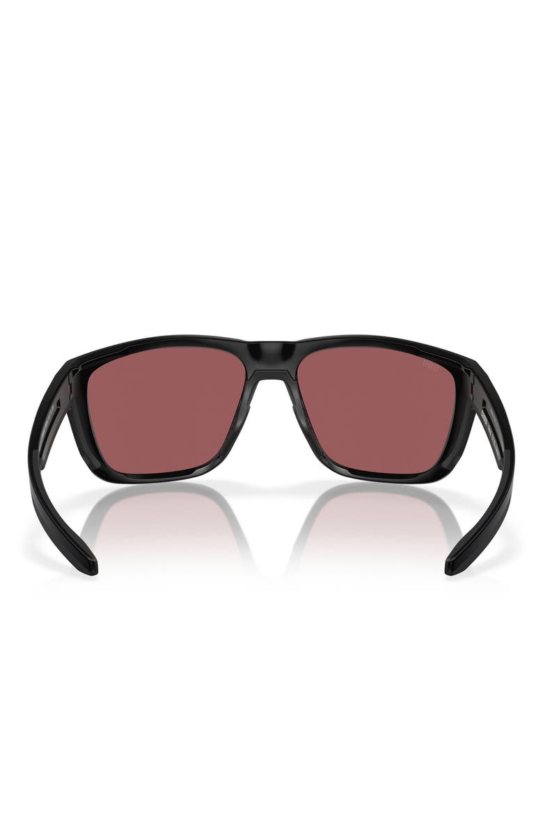 57mm Polarized Square Sunglasses, Alternate, color, MATTE BLACK/ GOLD MIRROR 580G